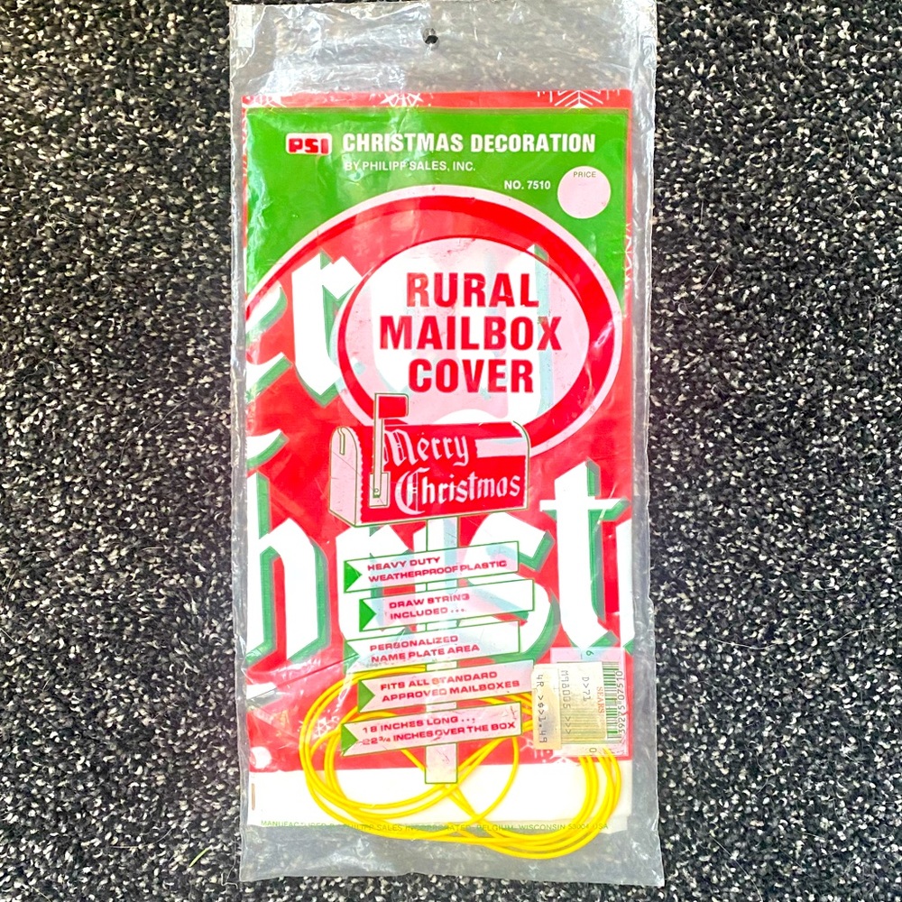 Vintage Merry Christmas mail box cover still in package new old